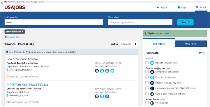 Select an SES-level position